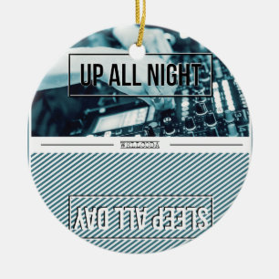 Ornamento De Cerâmica De Wellcoda dia do sono do misturador acima toda a