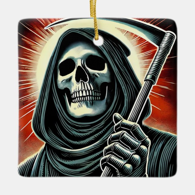 Ornamento De Cerâmica death character illustration (Frente)