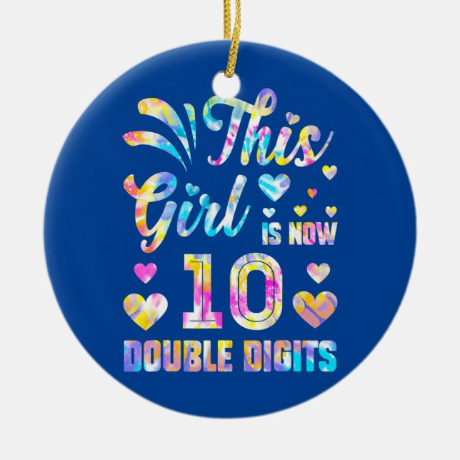 Ornamento De Cerâmica Décimo Aniversário Presente Esta Garota Tem 10 Dup (Frente)