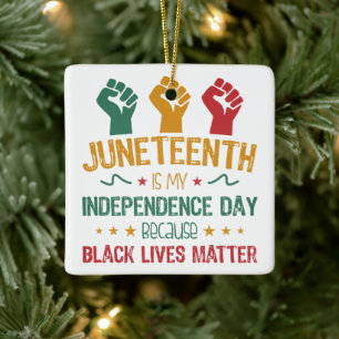 Ornamento De Cerâmica Décimo Junho é o Dia da Independência Afro-America