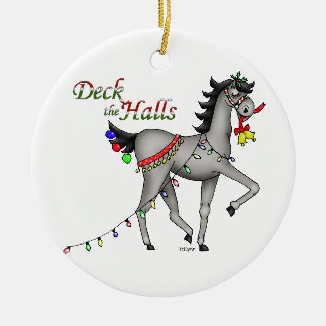 Ornamento De Cerâmica DecktheHalls (Frente)