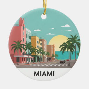 Ornamento De Cerâmica Deco de Arte de Unidade Oceânica de Miami Beach