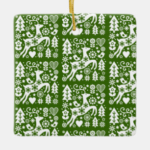 Ornamento De Cerâmica Decor de Natal Nórdico Tradicional