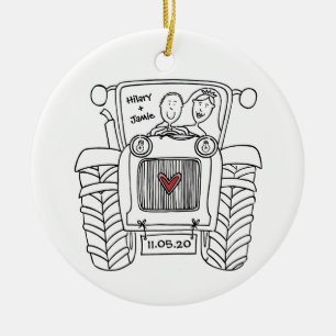 Ornamento De Cerâmica Decoração Cerâmica Personalizada de Casamento de T