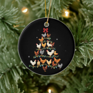 Ornamento De Cerâmica Decoração de árvore de Natal de frango Amante de g