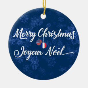 Ornamento De Cerâmica Decoração de Feriado Francês Americano, Joyeux 