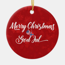 Ornamento De Cerâmica Decoração de Férias Bilíngues da Noruega Americana