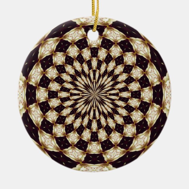 Ornamento De Cerâmica Decoração de Mandala de Flor de Caleidoscópio de M (Frente)