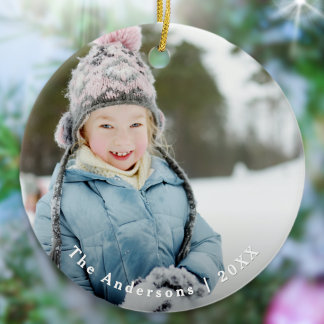 Ornamento De Cerâmica Decoração de Natal de Árvore de Foto Personalizada