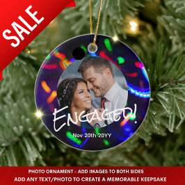 Ornamento De Cerâmica Decoração de Natal de Neon Lights FOTO Mínima