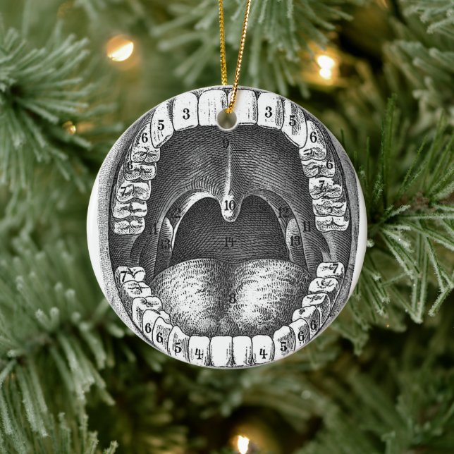 Ornamento De Cerâmica Decoração de Natal do Departamento de Dentes (Árvore)