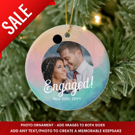 Ornamento De Cerâmica Decoração de Natal Mínima com FOTO de Fio de Fada