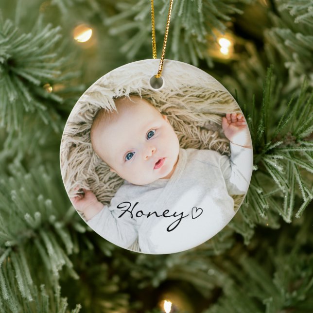 Ornamento De Cerâmica Decoração de Natal personalizada, foto personaliza (Árvore)