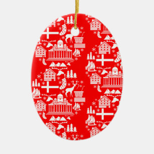 Ornamento De Cerâmica Decoração de Natal tradicional finlandesa