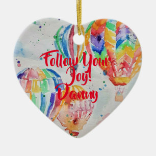 Ornamento De Cerâmica Decoração de Nome das Crianças de Aquarelas de 