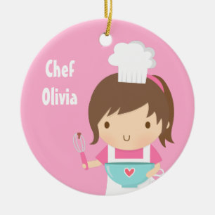 Ornamento De Cerâmica Decoração de quarto para meninas Chef confeiteira