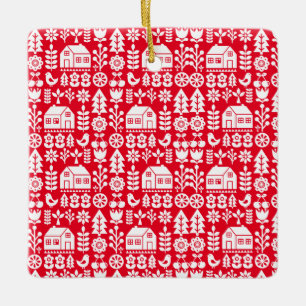 Ornamento De Cerâmica Decorações Nórdicas de Natal Escandinavo