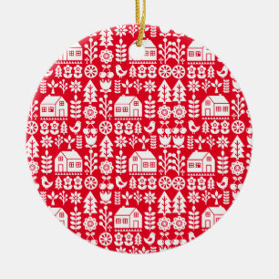 Ornamento De Cerâmica Decorações Nórdicas de Natal Escandinavo