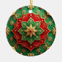 Ornamento De Cerâmica Decorative Red Green Holiday Ornament