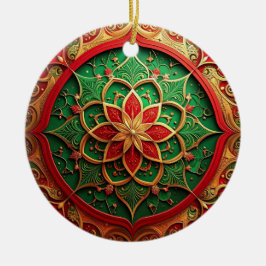 Ornamento De Cerâmica Decorative Red Green Holiday Ornament