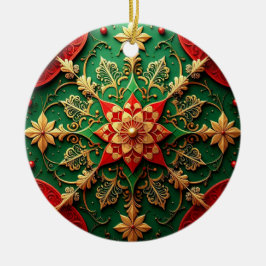 Ornamento De Cerâmica Decorative Red Green Holiday Ornament