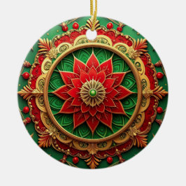Ornamento De Cerâmica Decorative Red Green Holiday Ornament