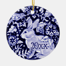 Dedham Blue Rabbit, Classic Blue & White Dated