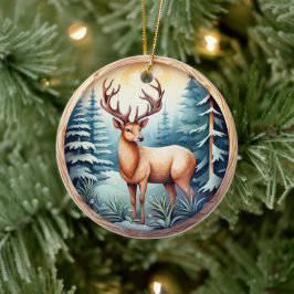 ORNAMENTO DE CERÂMICA DEER DE NATAL CLÁSSICO 3D