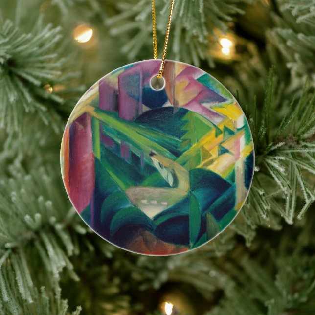 Ornamento De Cerâmica Deer em um Jardim do Mosteiro por Franz Marc (Árvore)