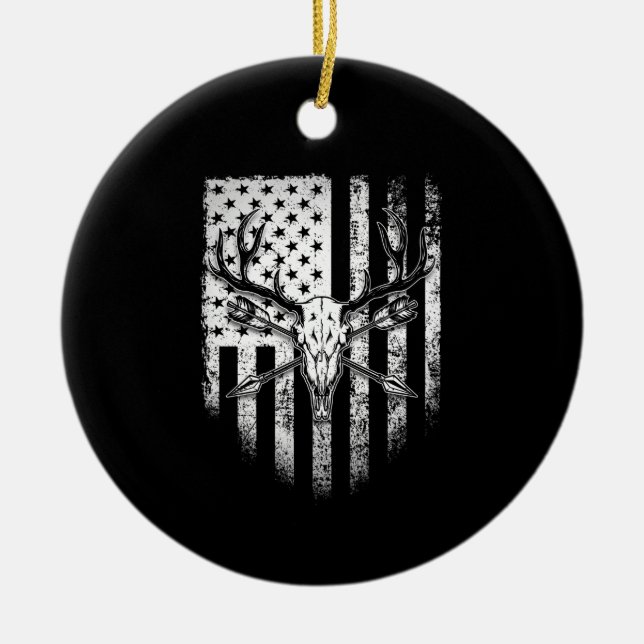 Ornamento De Cerâmica Deer Hunters Deer Skull (Frente)