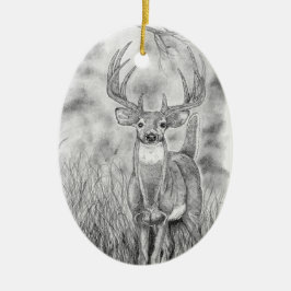 Ornamento De Cerâmica Deer in Woods