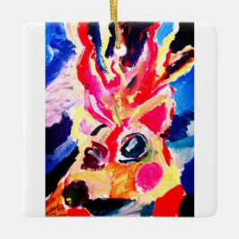 Ornamento De Cerâmica Deer winter joy