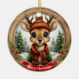 Ornamento De Cerâmica Deer Xmas Character Reindeer Animal Christmas  Cer