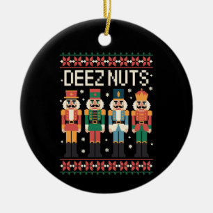 Ornamento De Cerâmica Deez Nuts Piada de Natal Quebra-Nozes Festa de Nat