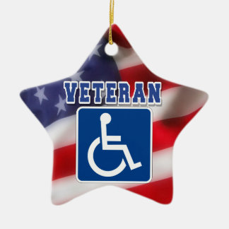 Ornamento De Cerâmica deficiente Veteran EUA