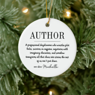 Ornamento De Cerâmica Definição de Autor Escritor Engraçado Personalizad