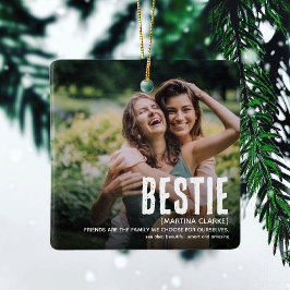 Ornamento De Cerâmica Definição de BESTIE moderna e fofa de Natal com 2 