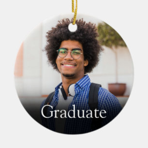 Ornamento De Cerâmica Definição de Graduado com Foto Personalizada