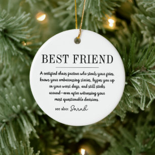 Ornamento De Cerâmica Definição de Melhor Amigo Amigo Personalizado Engr