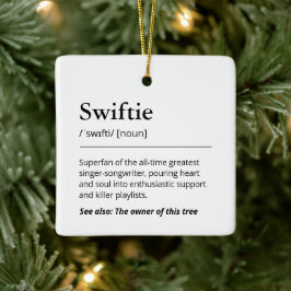 Ornamento De Cerâmica Definição Divertida de Swiftie Árvore de Natal Nór