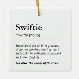 Ornamento De Cerâmica Definição Divertida de Swiftie Árvore de Natal Nór