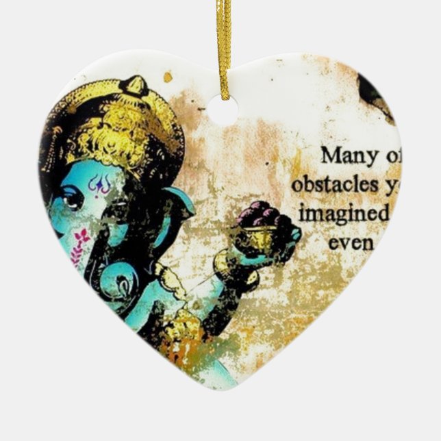 Ornamento De Cerâmica Deidade Hindu do elefante asiático de Ganesh (Frente)