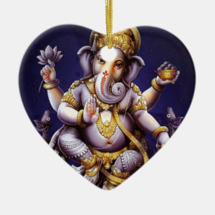 Ornamento De Cerâmica Deidade Hindu do elefante asiático de Ganesh