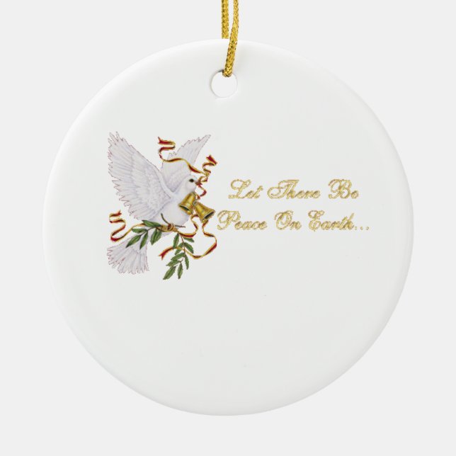 Ornamento De Cerâmica deixado haja uma paz na terra (Frente)