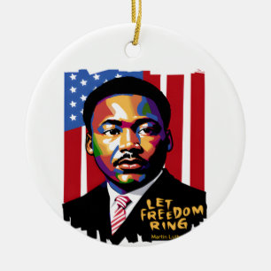 Ornamento De Cerâmica Deixe a liberdade tocar, citação MLK, história neg