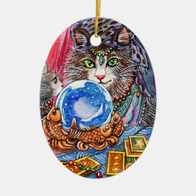 Ornamento De Cerâmica Deixe-me dizer sua fortuna (Frente)