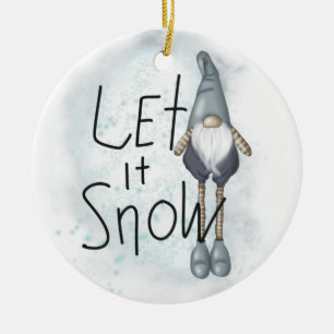 Ornamento De Cerâmica Deixe-o nevar no inverno Gnomo