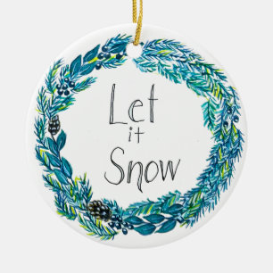 Ornamento De Cerâmica Deixe-o Neve Ornament