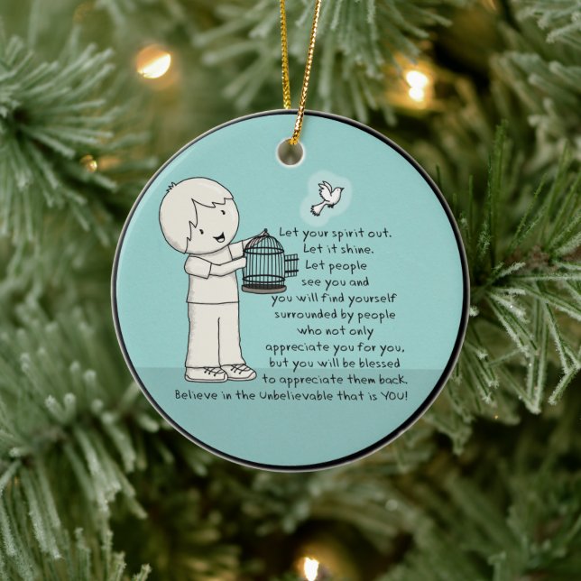 Ornamento De Cerâmica Deixe Seu Espírito Sair (Árvore)