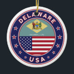 Ornamento De Cerâmica Delaware, Delaware t-shirt, Delaware sticker<br><div class="desc">Delaware,  Delaware t-shirt,  

Delaware City,  Dover,  Harrington,  Lewes,  Middletown,  Milford,  New Castle,  Newark,  Rehoboth Beach,  Seaford,  Wilmington,  Smyrna,  Georgetown,  Elsmere,  Millsboro</div>
